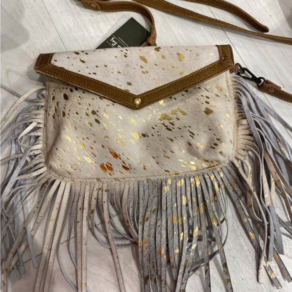 Myra Metallic Fringe Crossbody Bag